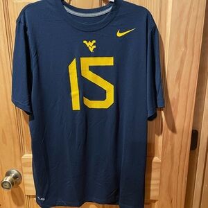 Nike Y2K WV mountaineer dri fit #15 Pat White shirt  used size L